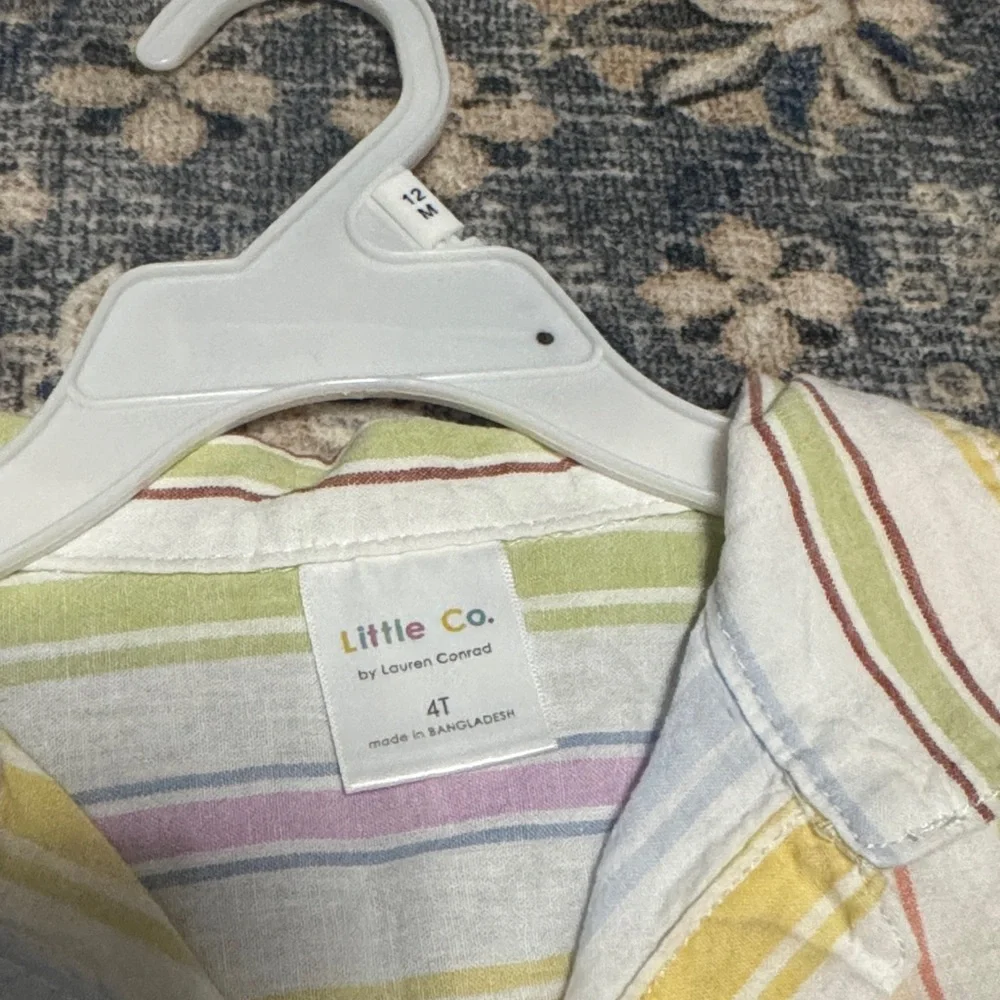 Kids Striped Short Linen Set - Multicolor